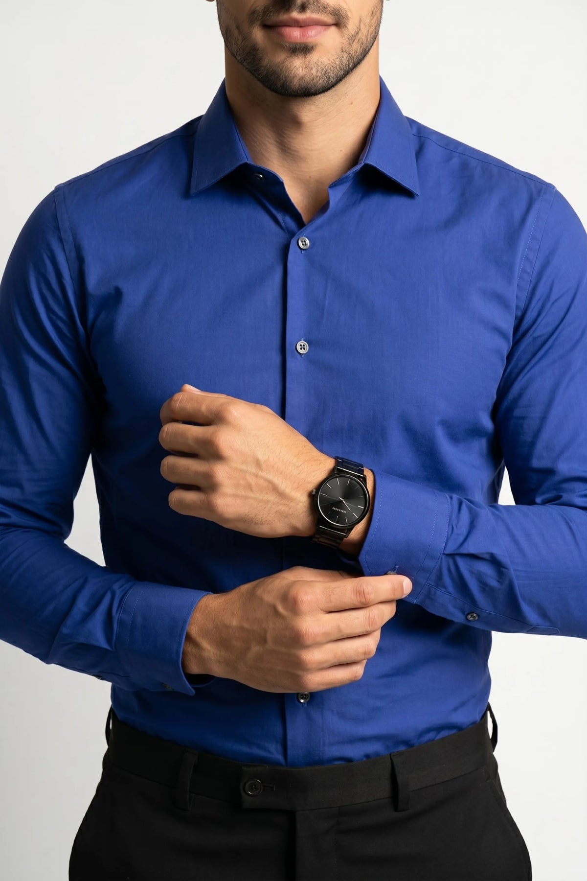 Camisa Social Masculina Slim com Elastano