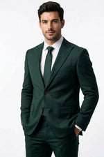 Terno Slim Masculino Verde Escuro em Poliviscose