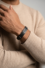 Pulseira Masculina Religion em Couro Legítimo