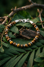 Pulseira Masculina Olho de Tigre em Aço Inoxidável