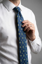 Gravata Masculina Estilo Seda Semi Slim Geométrica