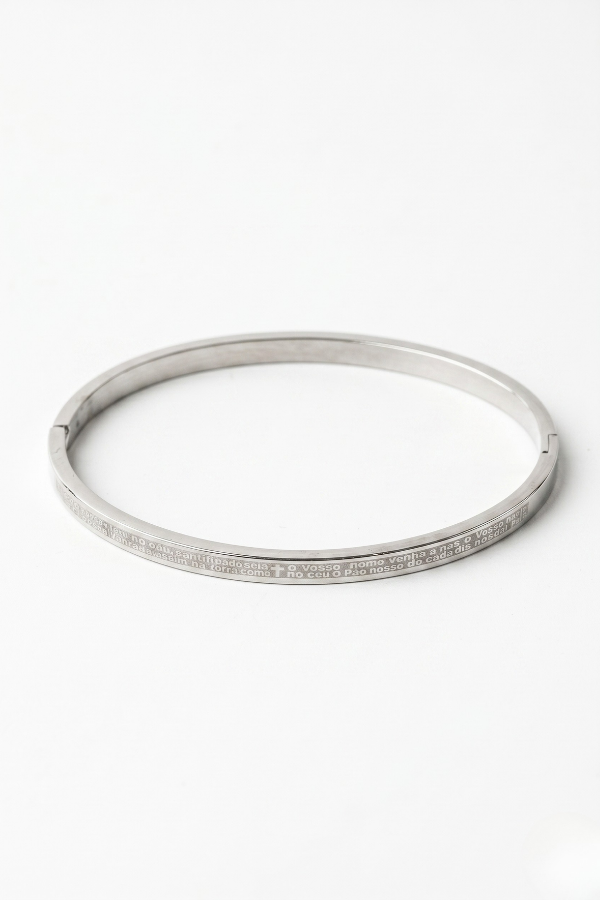 Bracelete Masculino Pai Nosso em Aço Inoxidável 316L