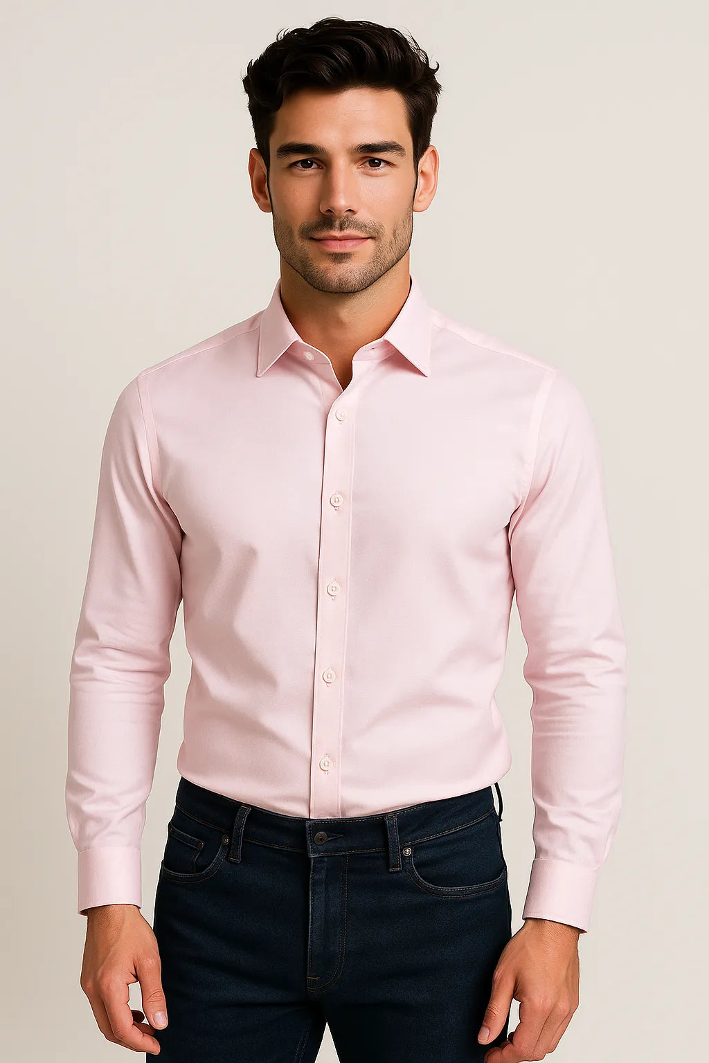 Camisa Social Slim Rosa Premium