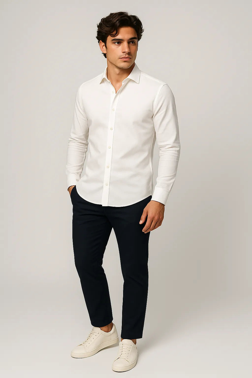 Camisa Social Slim Fit em Algodão Premium