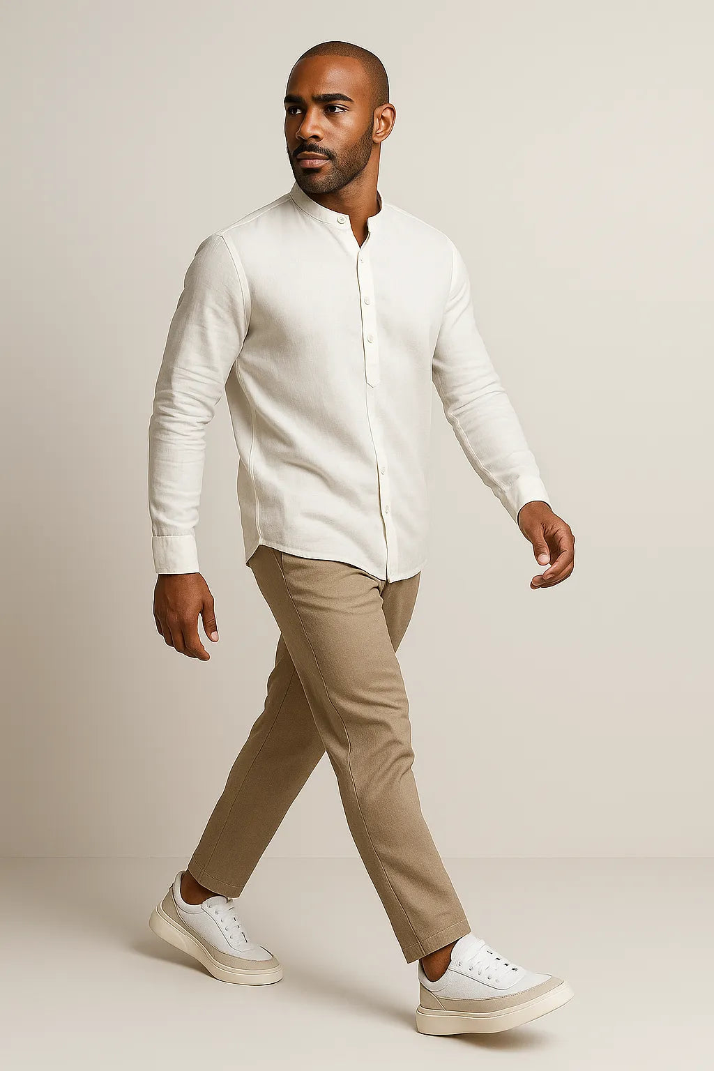 Camisa Bata Slim em Algodão Flamê Leve com Gola Padre