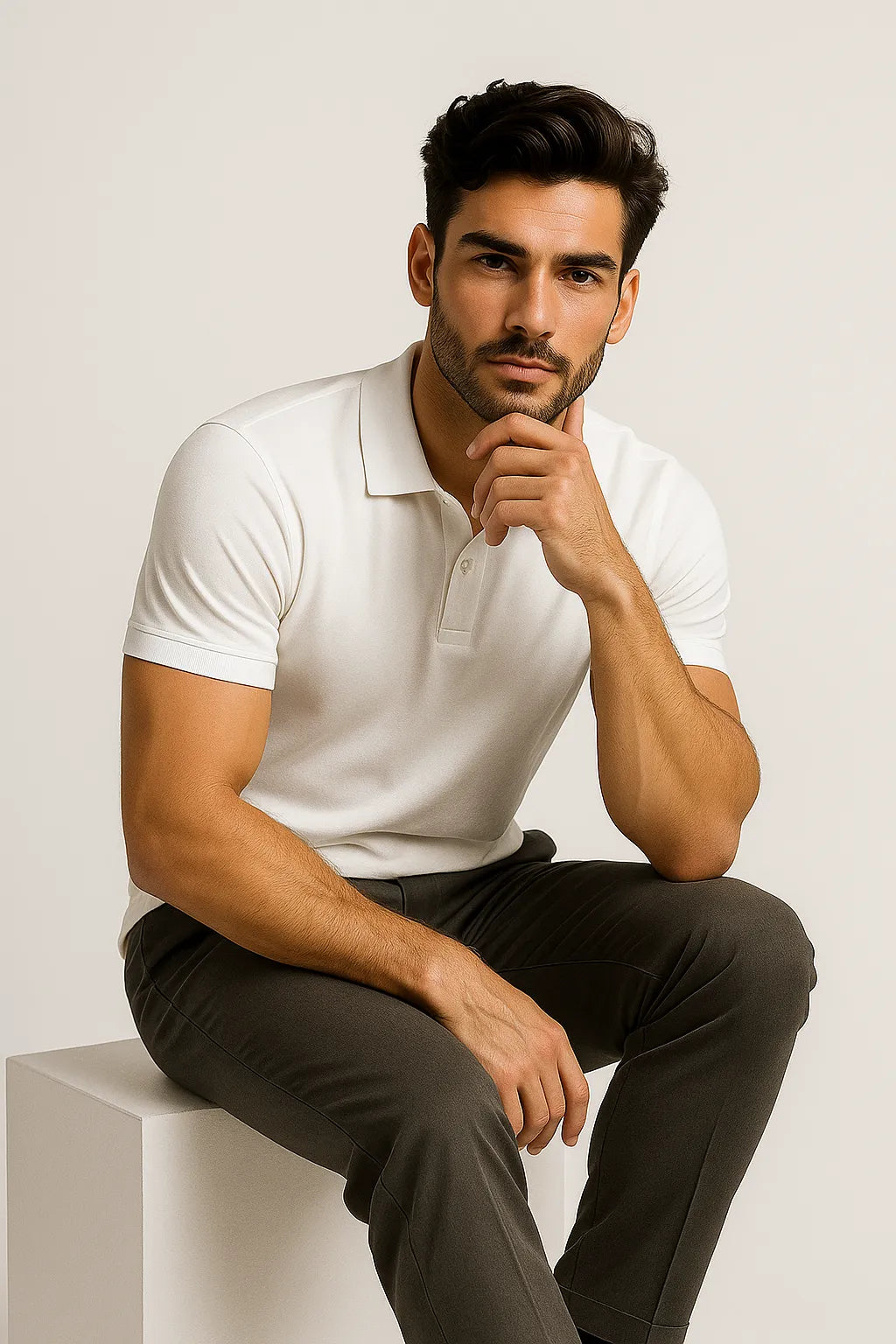 Camisa Polo em Algodão Pima com Elastano