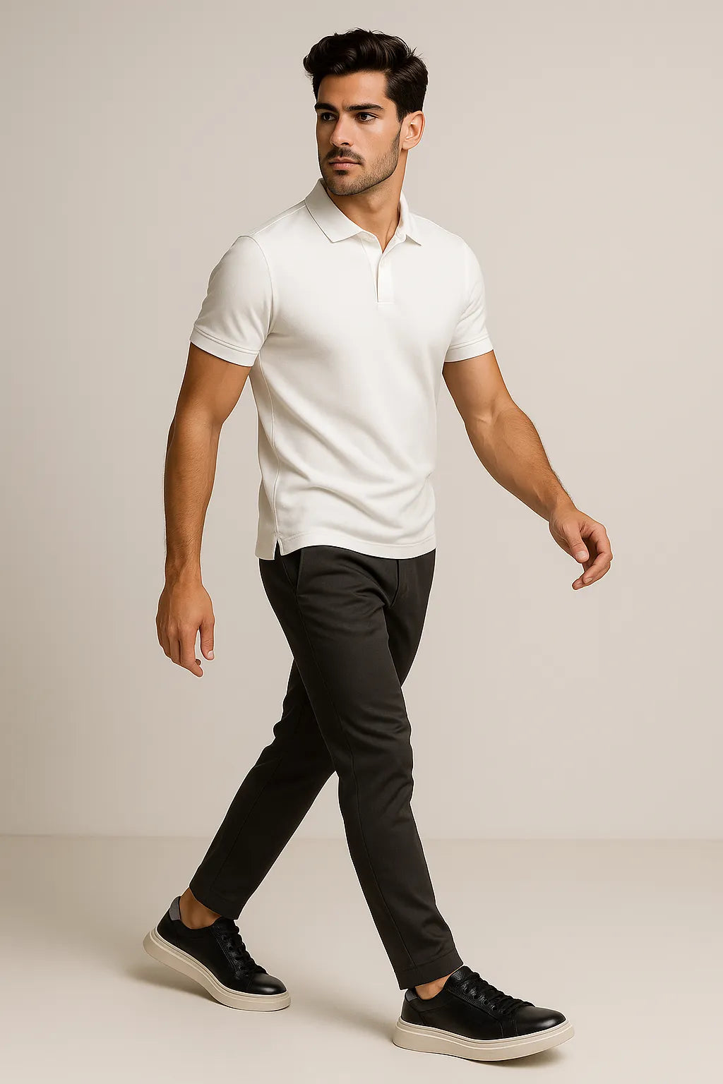 Camisa Polo em Algodão Pima com Elastano