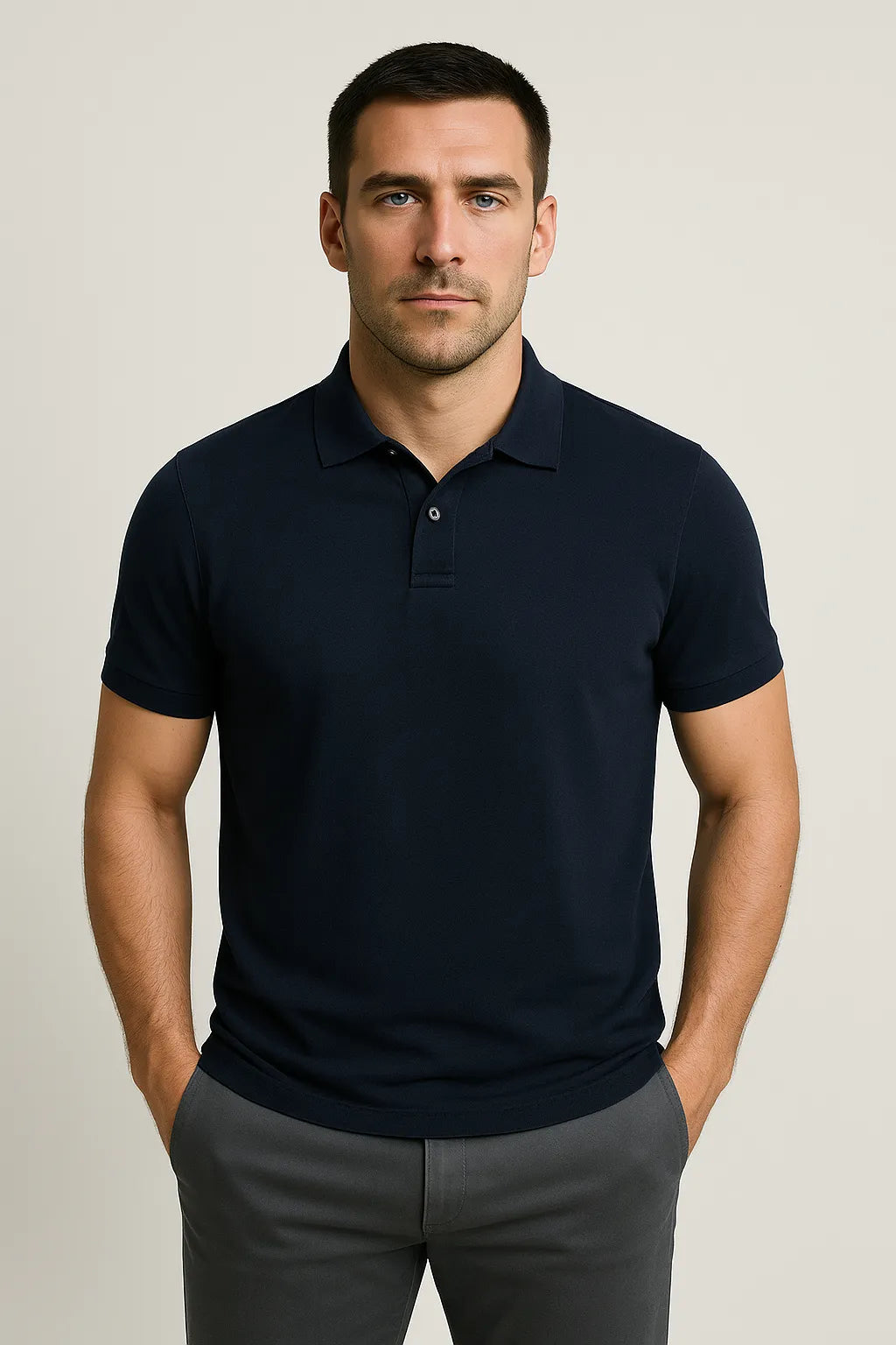 Camisa Polo em Algodão Pima com Elastano