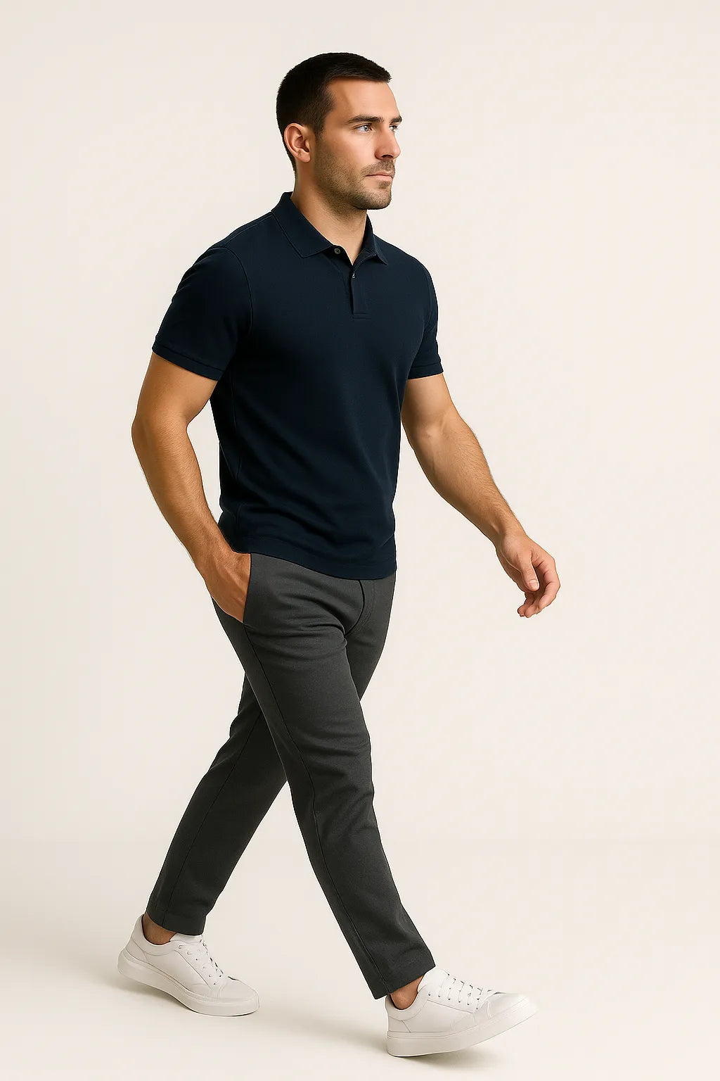 Camisa Polo em Algodão Pima com Elastano