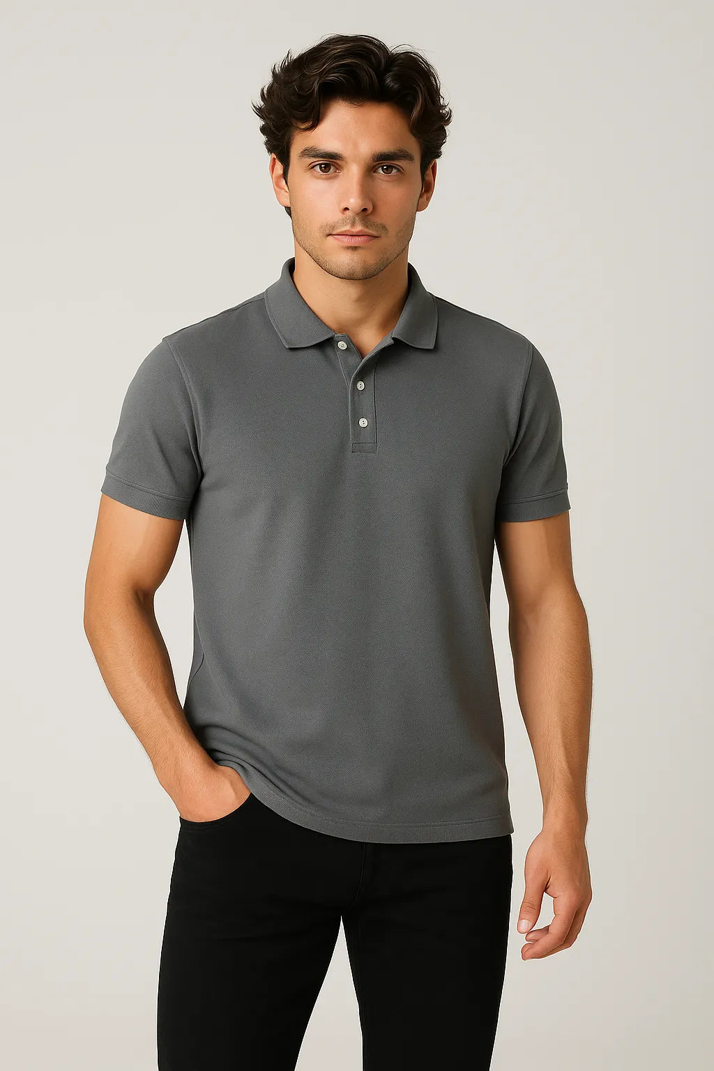Camisa Polo Slim em Algodão Pima Piquet com Elastano