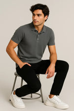 Camisa Polo Slim em Algodão Pima Piquet com Elastano