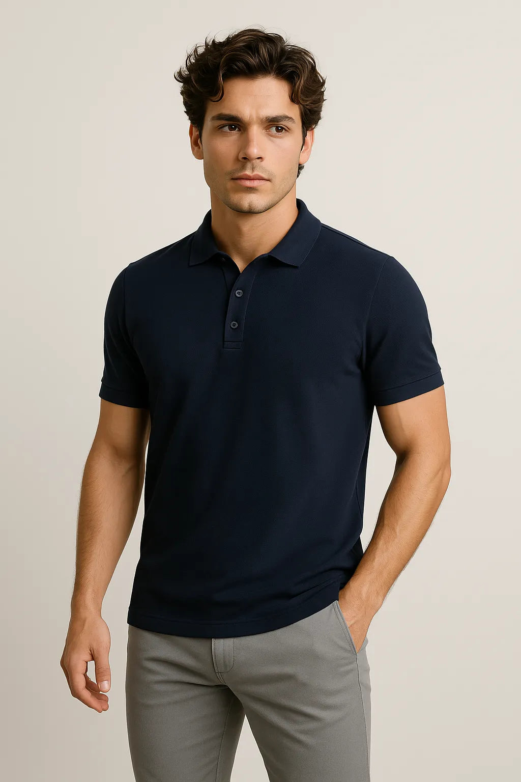 Camisa Polo Slim em Algodão Pima Piquet com Elastano