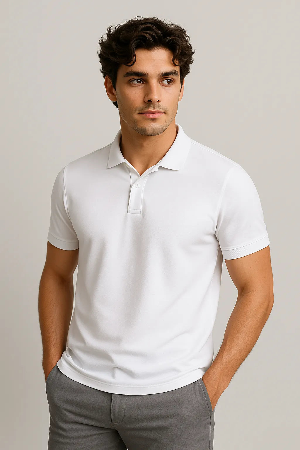 Camisa Polo Slim em Algodão Pima Piquet com Elastano