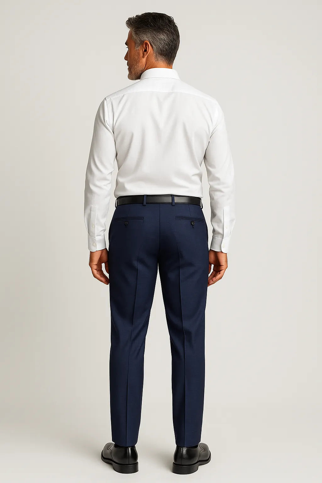 Calça Social Masculina Azul marinho em Poliéster Premium