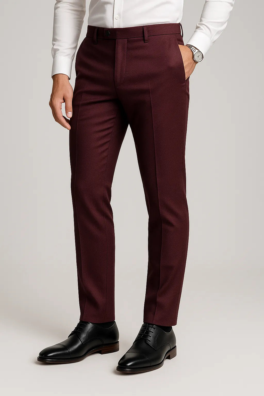 Calça Social Slim Masculina em Poliéster com Elastano