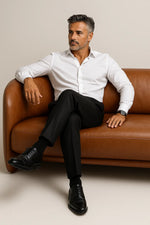 Calça Social Slim Masculina em Poliéster com Elastano