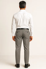 Calça Social Masculina Cinza em Poliéster Premium