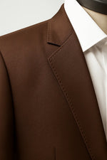 Terno Slim Masculino Marrom Café em Poliviscose