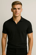 Camisa Polo Slim em Algodão Premium com Gola V