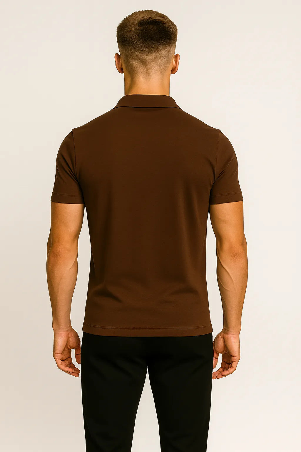 Camisa Polo Slim em Algodão Premium com Gola V