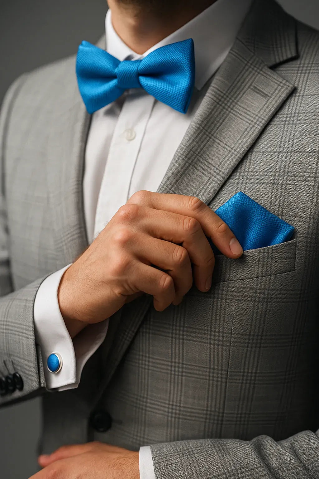 Kit Gravata Borboleta com Abotoadura e Lenço Premium