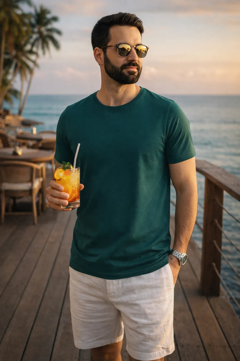 Camiseta Premium em Algodão Egípcio com Elastano