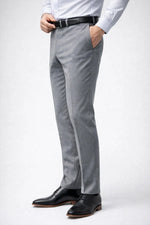 Calça Social Masculina Cinza em Poliéster Premium
