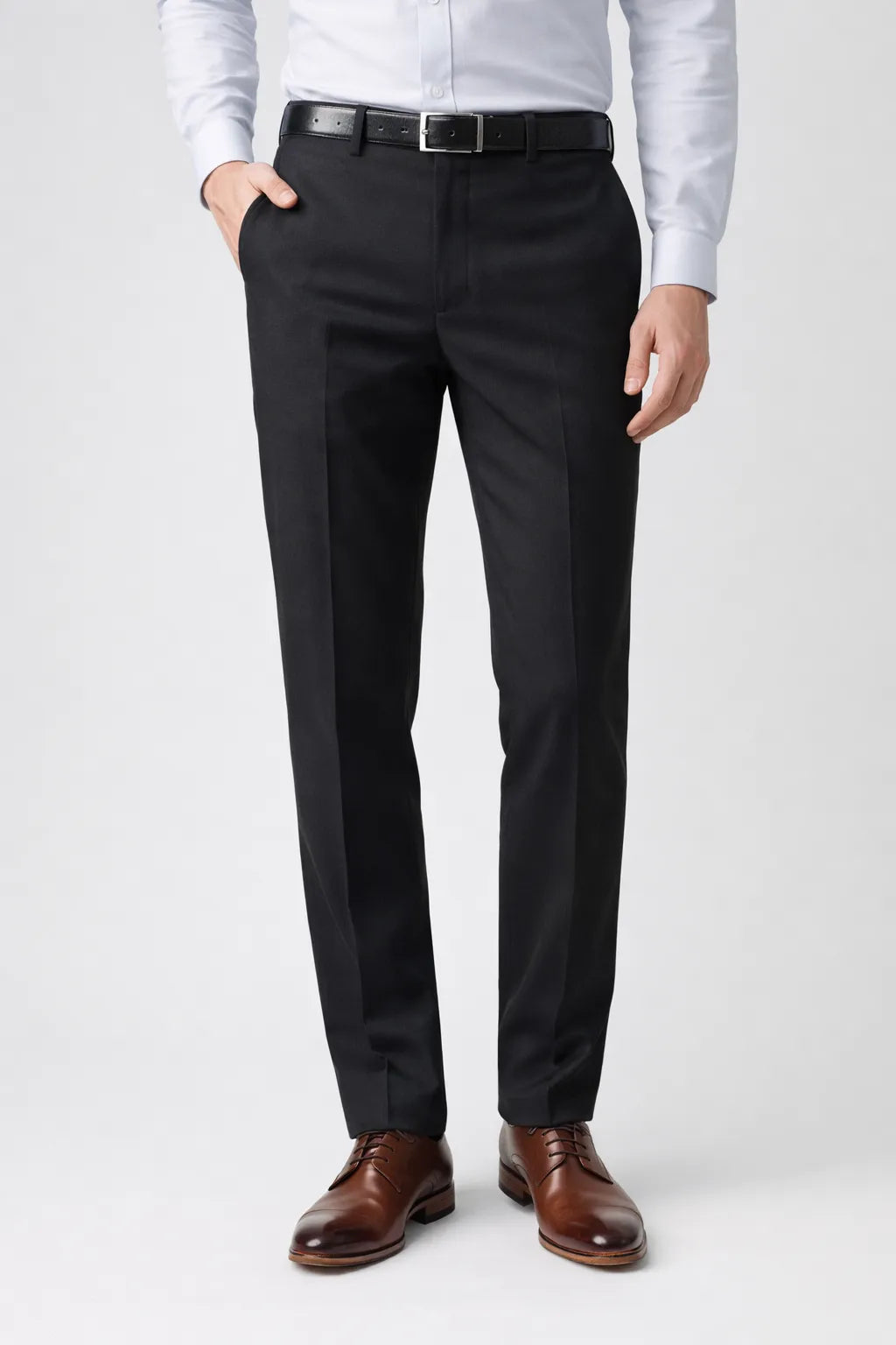 Calça Social Masculina Preta em Poliéster Premium