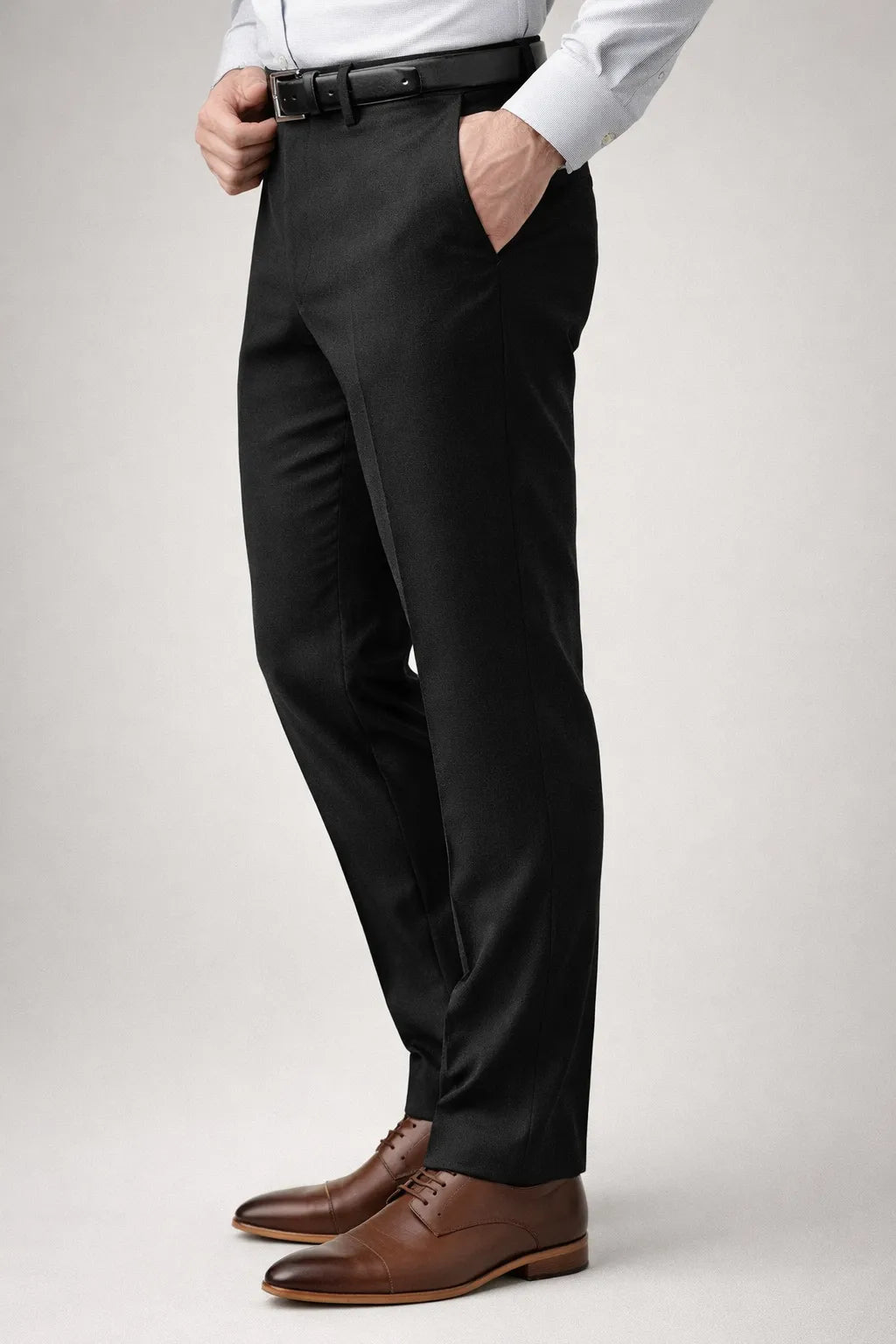 Calça Social Masculina Preta em Poliéster Premium