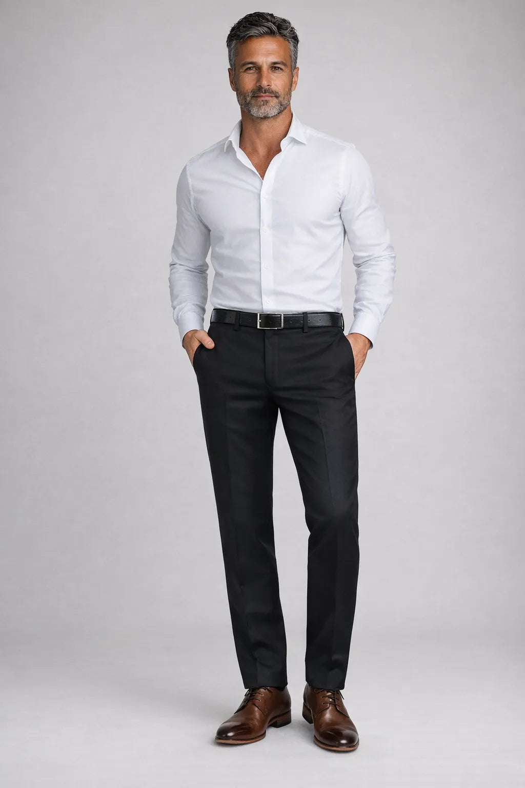 Calça Social Masculina Preta em Poliéster Premium