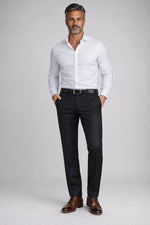 Calça Social Masculina Preta em Poliéster Premium