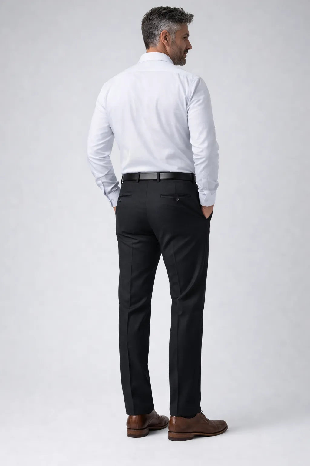 Calça Social Masculina Preta em Poliéster Premium