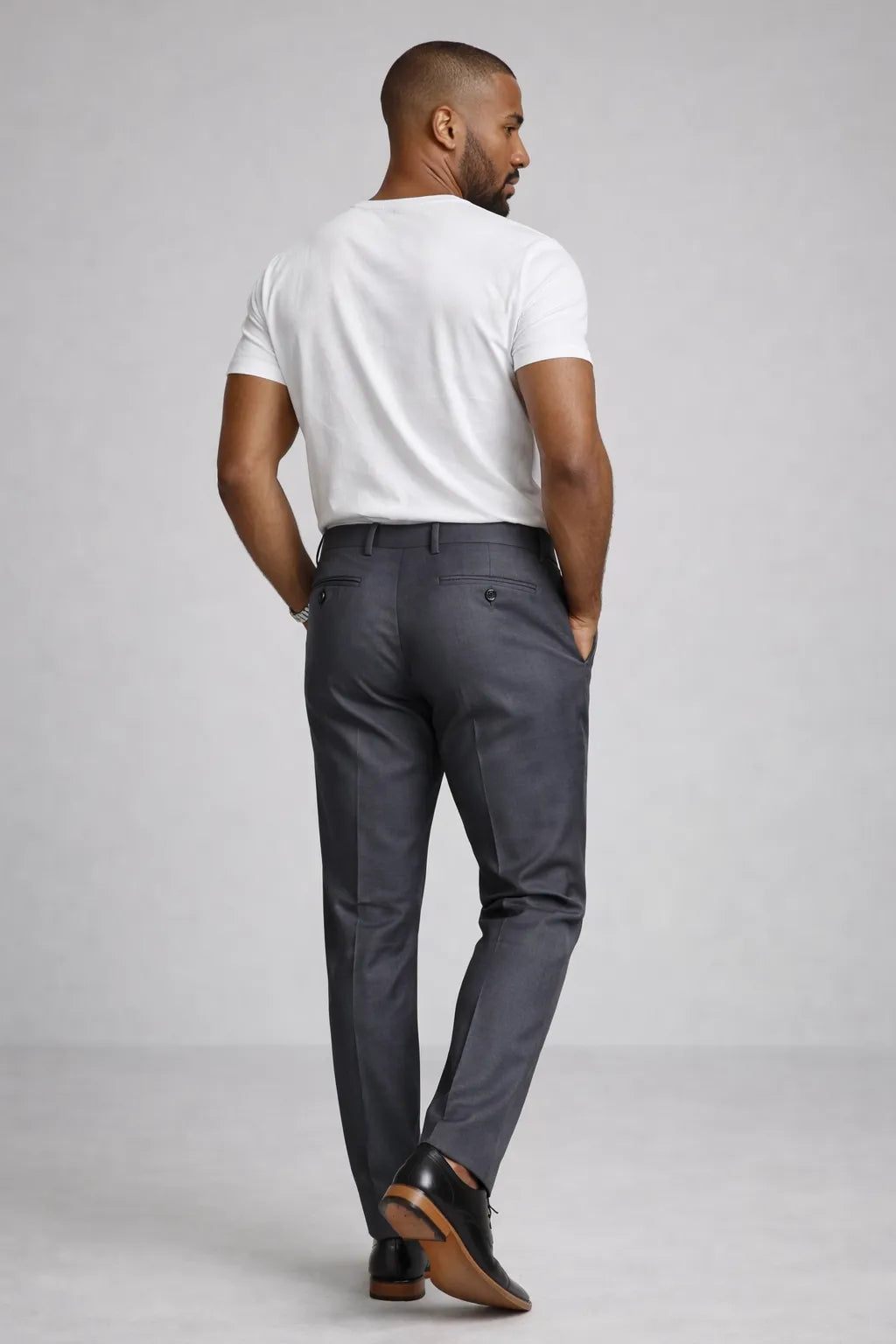 Calça Social Masculina em Poliéster com Elastano