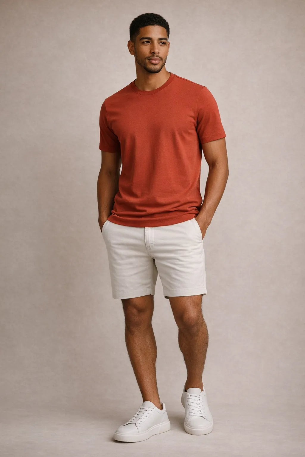 Camiseta Masculina em Algodão com Gola Redonda