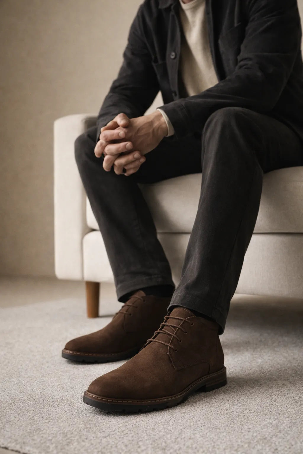 Sapato Bota Casual Nobuck Firenze em Couro Bovino