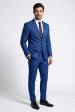 Terno Masculino Poliéster Semi Slim Azul Turquesa