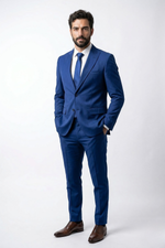 Terno Masculino Poliviscose Semi Slim Azul Bic