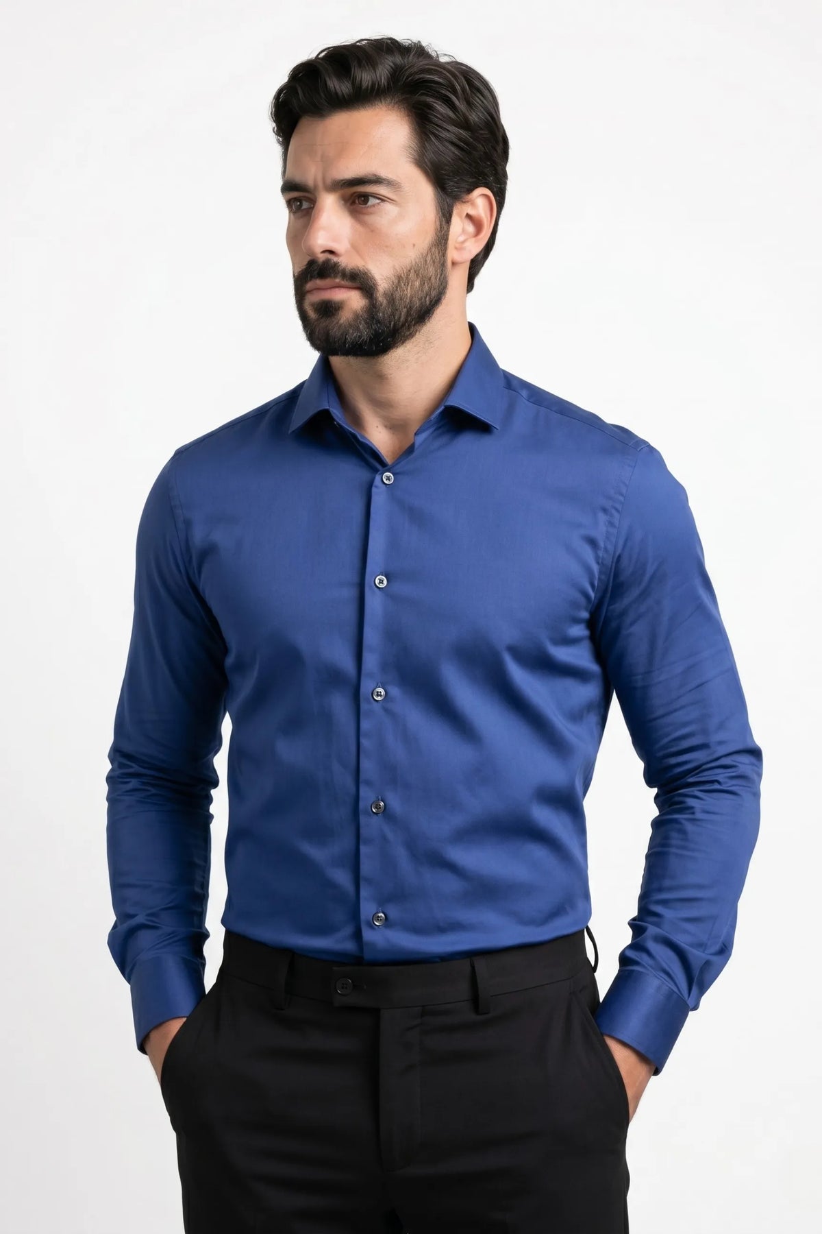 Camisa Social Slim Fit em Algodão Egípcio