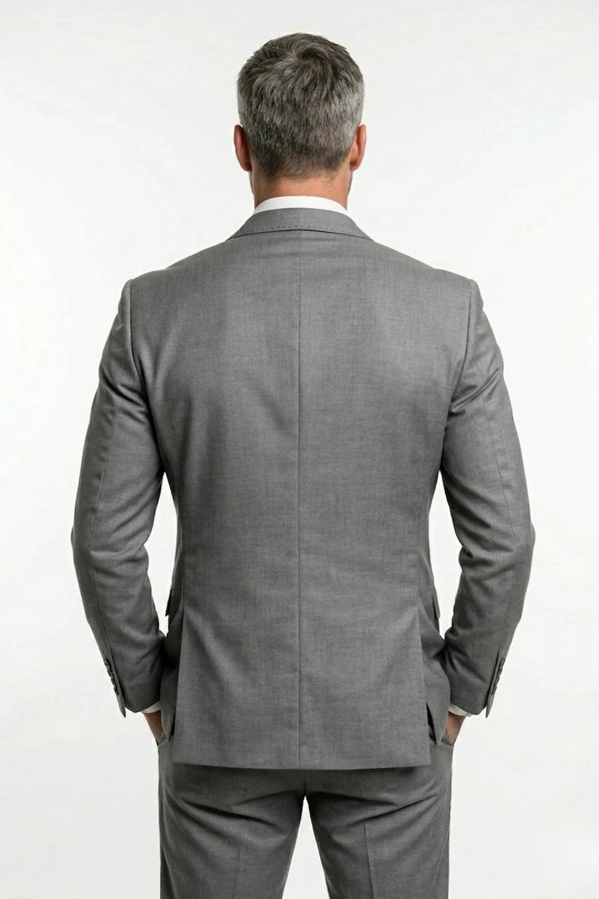 Terno Masculino Poliviscose Semi Slim Cinza Platina