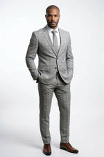 Terno Masculino Grigio Príncipe de Gales Semi Slim