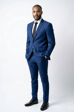 Terno Masculino Poliviscose Semi Slim Azul Imperial