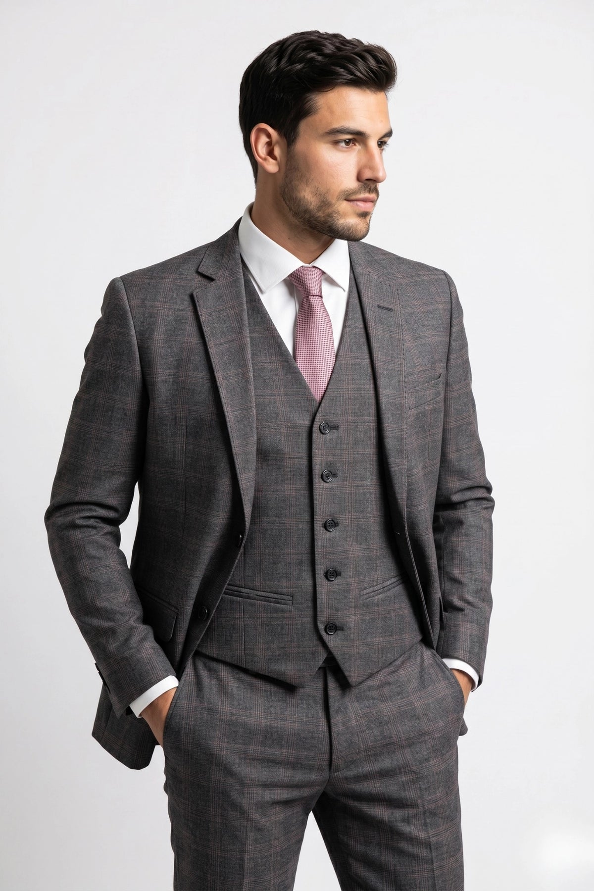 Terno Masculino Poliviscose Slim Vêneto Xadrez