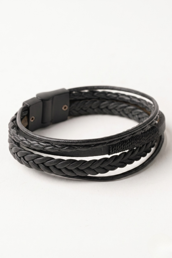 Pulseira Masculina Zeus em Couro Legítimo