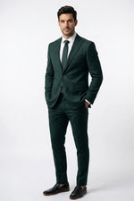 Terno Slim Masculino Verde Escuro em Poliviscose