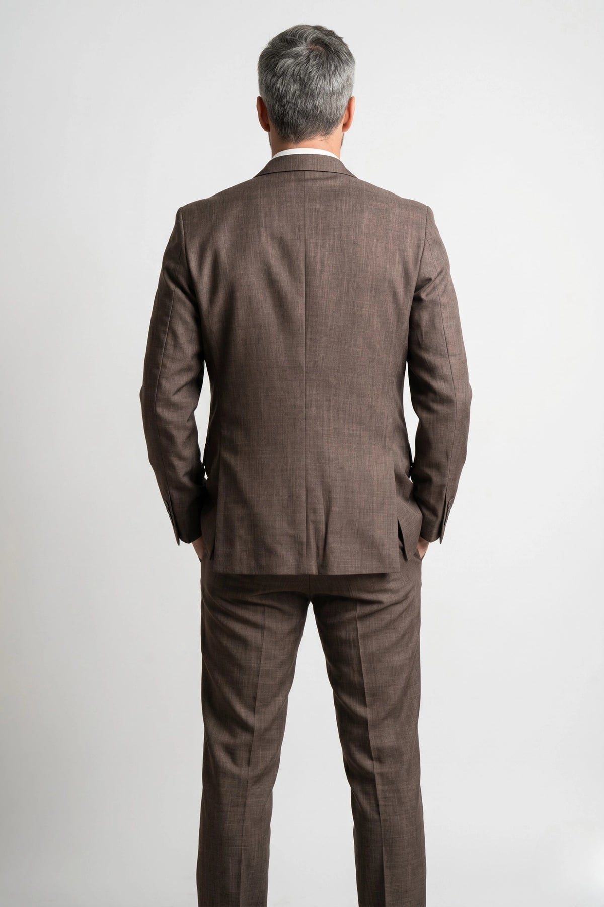 Terno Masculino Melange Semi Slim Marrom Café