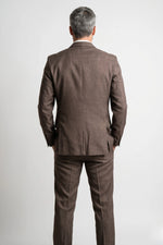 Terno Masculino Melange Semi Slim Marrom Café
