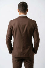 Terno Slim Masculino Marrom Café em Poliviscose