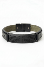 Pulseira Masculina Religion em Couro Legítimo