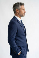 Terno Masculino Poliéster Slim Azul Marinho