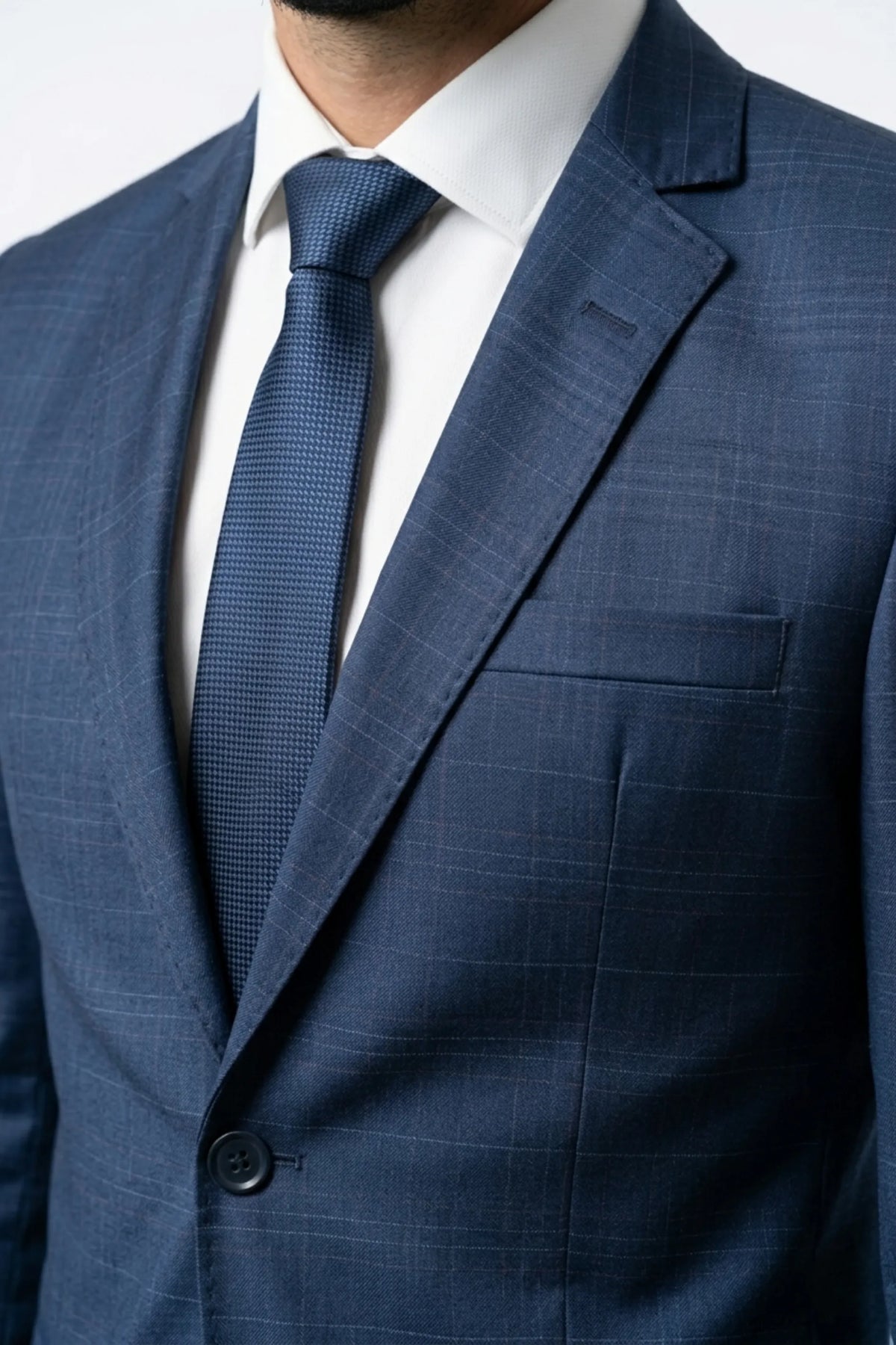 Terno Masculino Poliviscose Semi Slim Firenze Azul Xadrez